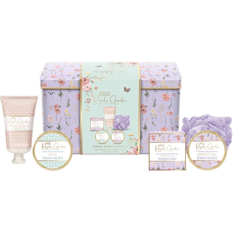 Royale Garden Lavender & Rose Hip Tea zestaw upominkowy blaszane pudełko