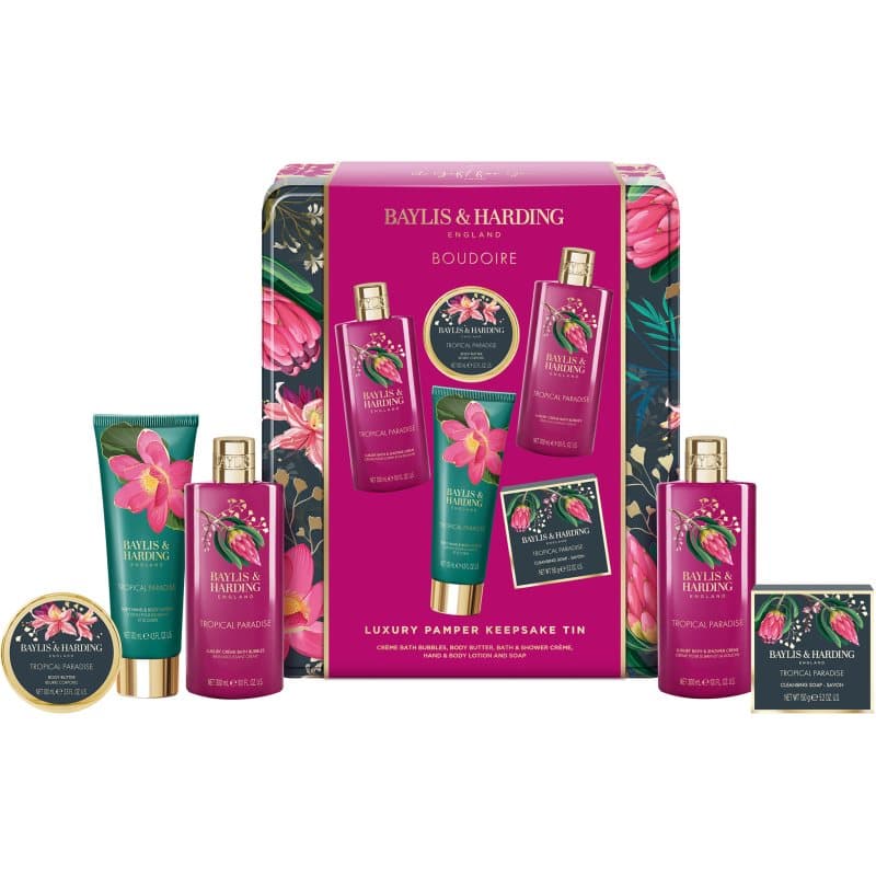 Boudoire Tropical Paradise zestaw upominkowy blaszane pudełko