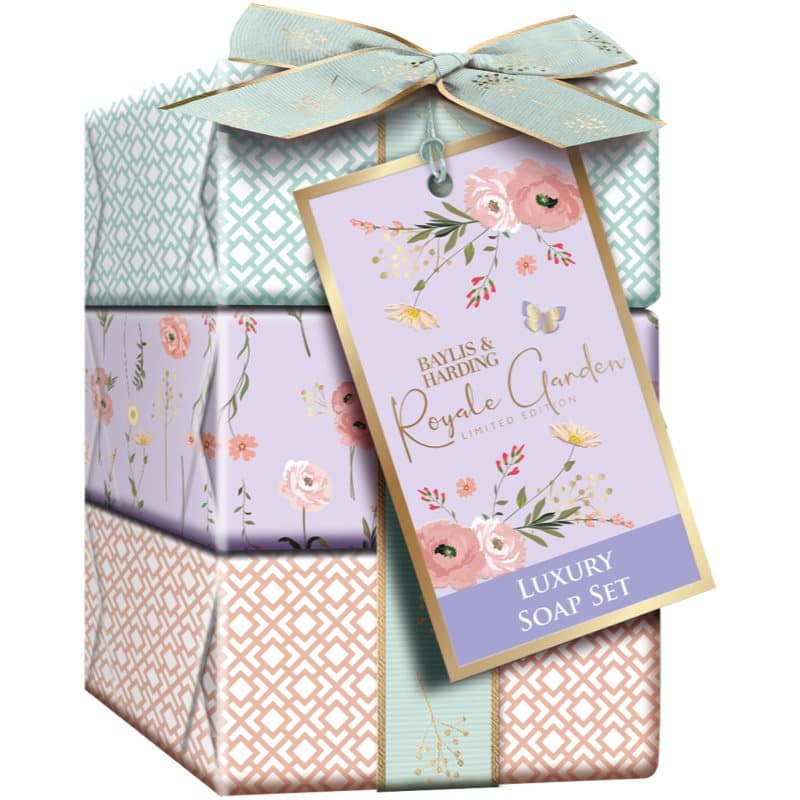 Royale Garden Lavender & Rose Hip Tea zestaw mydeł w kostce edycja upominkowa