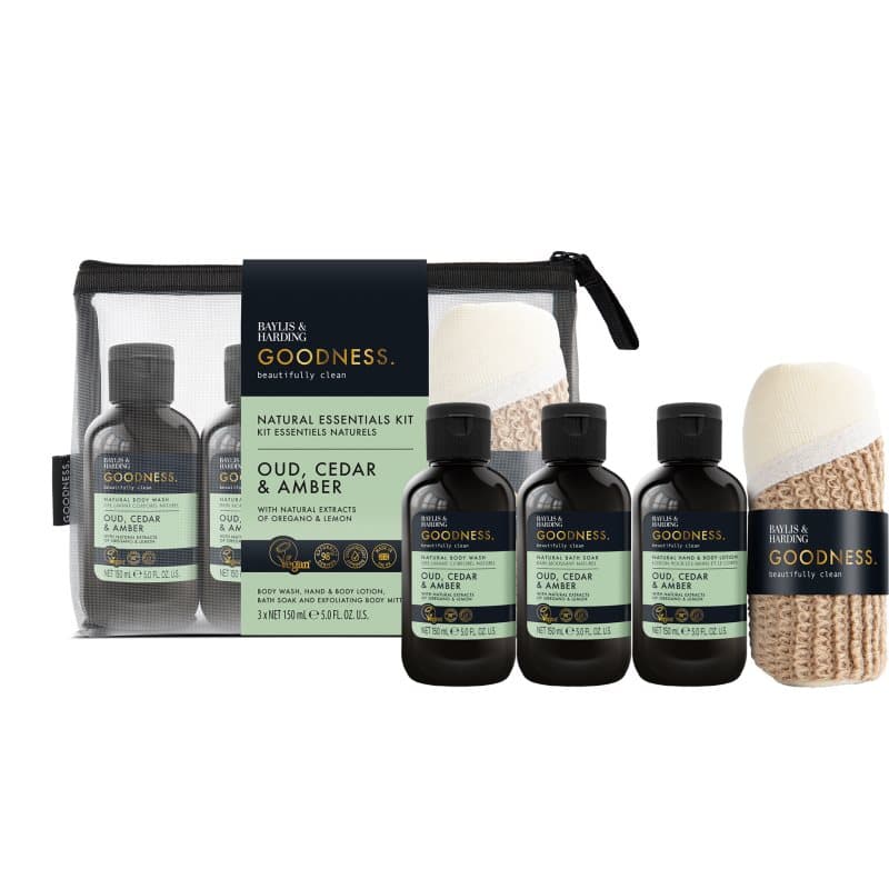Goodness Oud, Cedar & Amber zestaw upominkowy do kąpieli