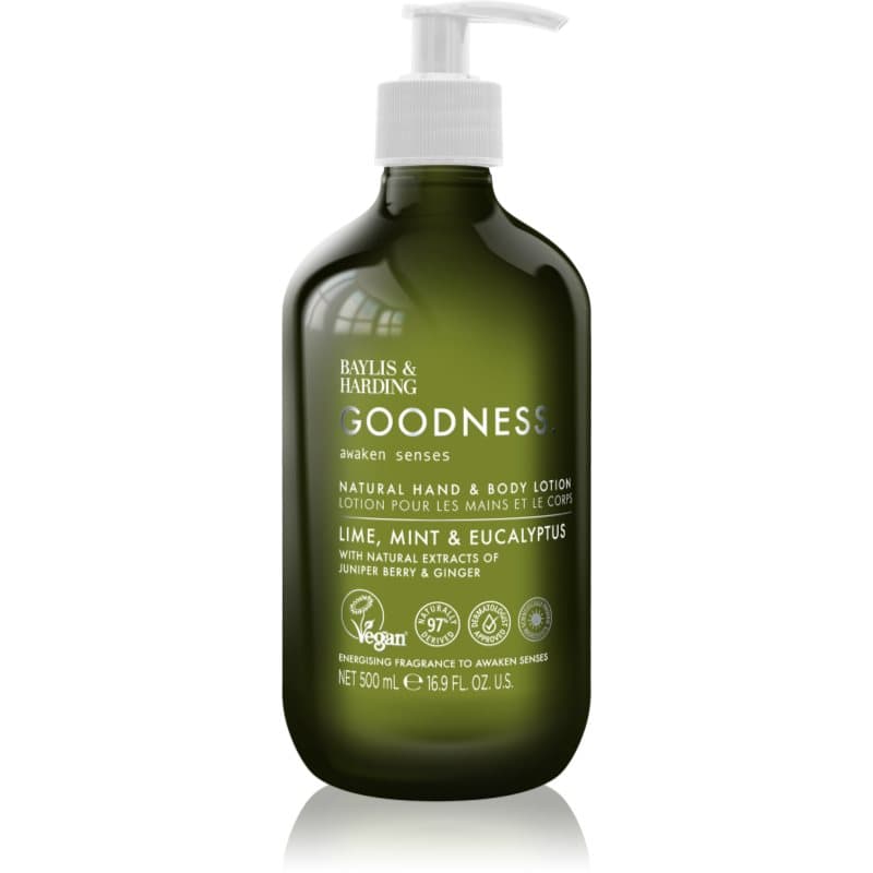 Goodness Awaken Senses mleczko do rąk i ciała o działaniu odświeżającym zapachy Lime, Mint & Eucalyptus