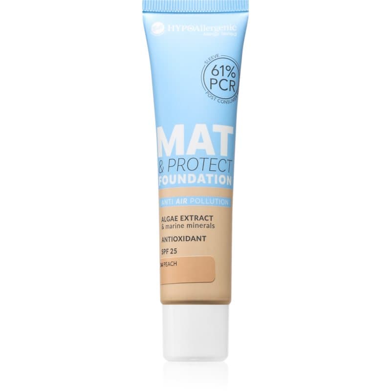 HYPOallergenic Mat & Protect długotrwały podkład matujący SPF 25 odcień 04 Peach