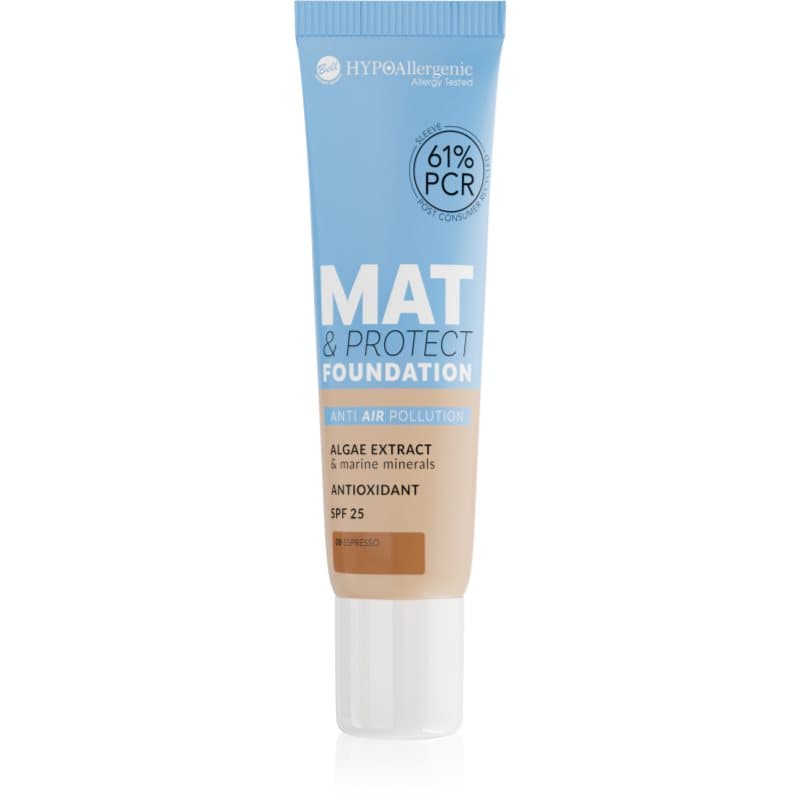 HYPOallergenic Mat & Protect długotrwały podkład matujący SPF 25 odcień 08 Espresso