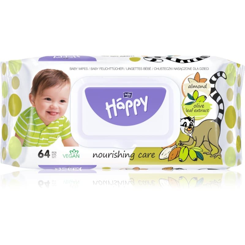 Baby Happy Almond and Olive Leaf Extract nawilżane chusteczki oczyszczające dla dzieci