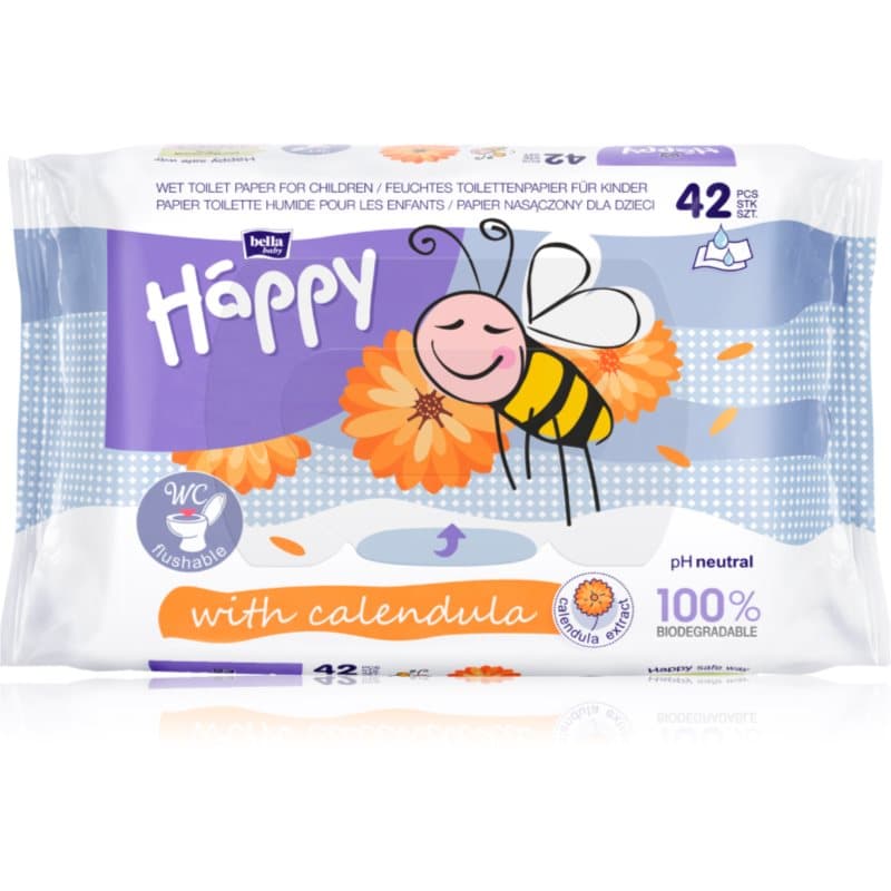 Baby Happy Calendula nawilżany papier toaletowy z nagietkiem lekarskim dla dzieci