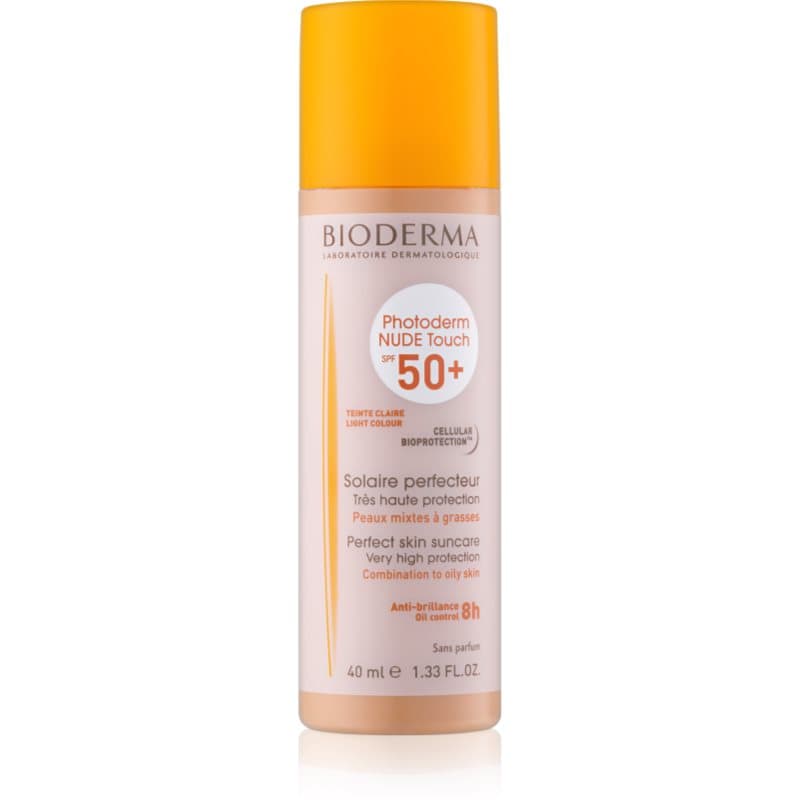 Photoderm Nude Touch ochronny fluid tonujący do skóry tłustej i mieszanej SPF 50+ odcień Light Colour