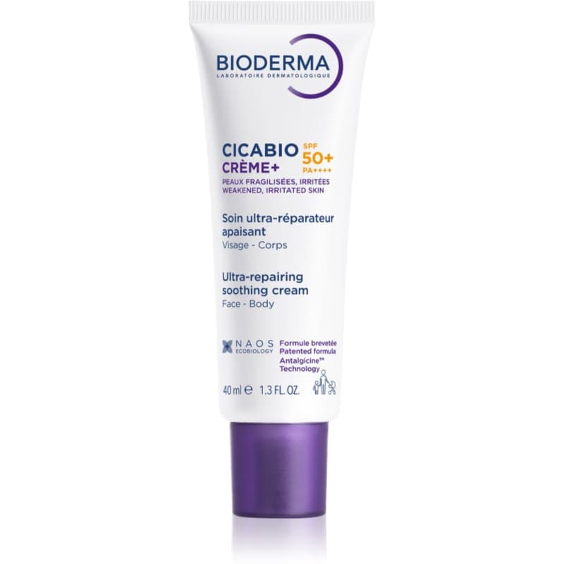 Cicabio Creme+, krem łagodząco-odbudowujący SPF 50+