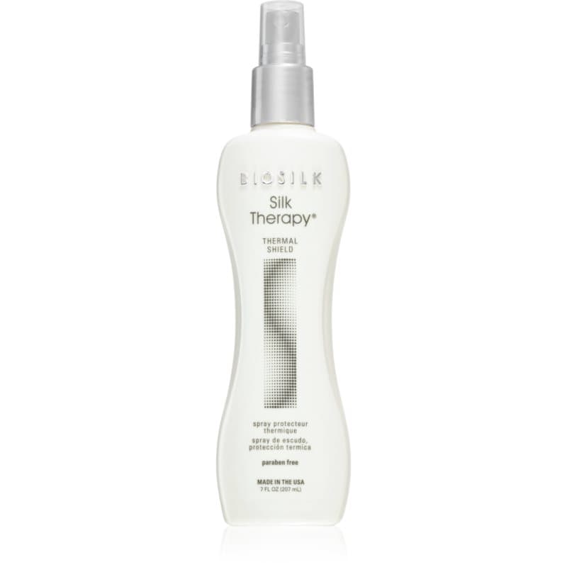 Silk Therapy Thermal Shield termoochronny spray stosowany podczas używania prostownicy i lokówki bez parabenów