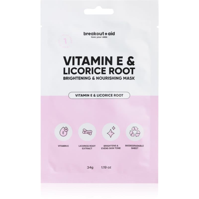 Vitamin E & Licorice Root maska rozświetlająca w płacie z witaminą E