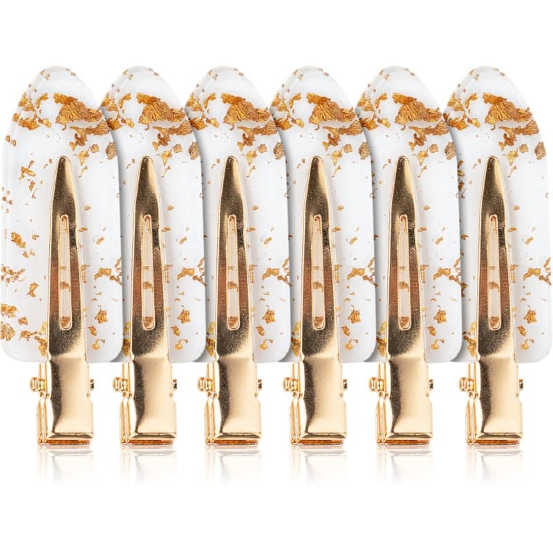 Gold Flake No Crease Clips spinki do włosów przezroczyste