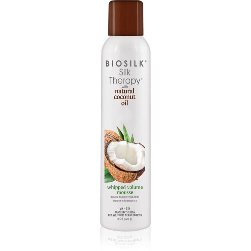 BioSilk Silk Therapy with Coconut Oil Whipped Volume Mousse pianka zwiększająca objętość do włosów Z olejkiem kokosowym