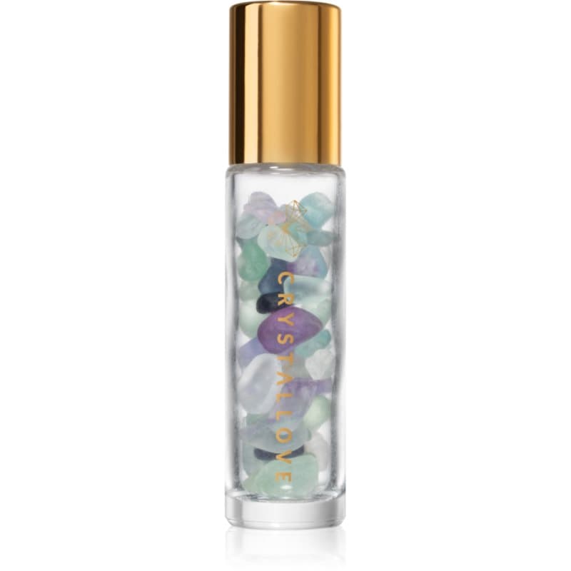 Fluorite Rainbow Oil Bottle roll-on z kryształkami napełnialny