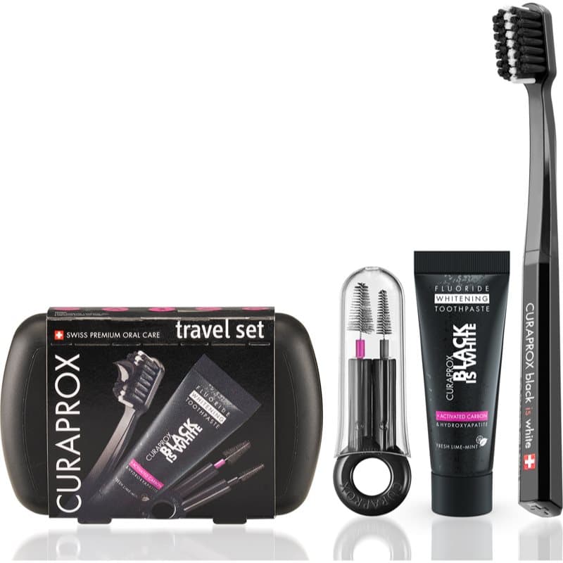 Travel Set Black is White zestaw podróżny do zębów, języka i dziąseł