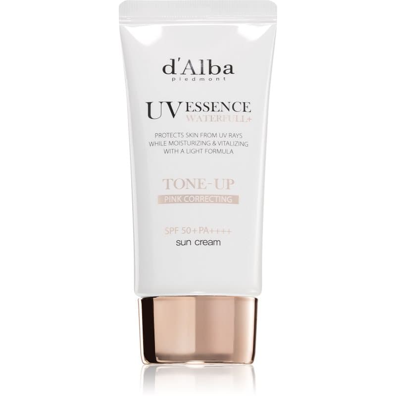 Waterfull Pink Correcting Tone-Up Sun Cream krem do opalania twarzy do rozjaśnienia i nawilżenia SPF 50+