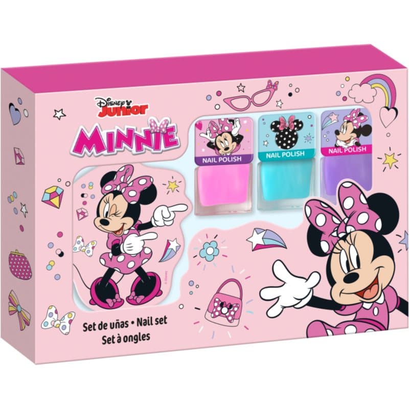 Minnie Nail Set zestaw lakierów do paznokci dla dzieci 3y+ Pink, Blue, Purple