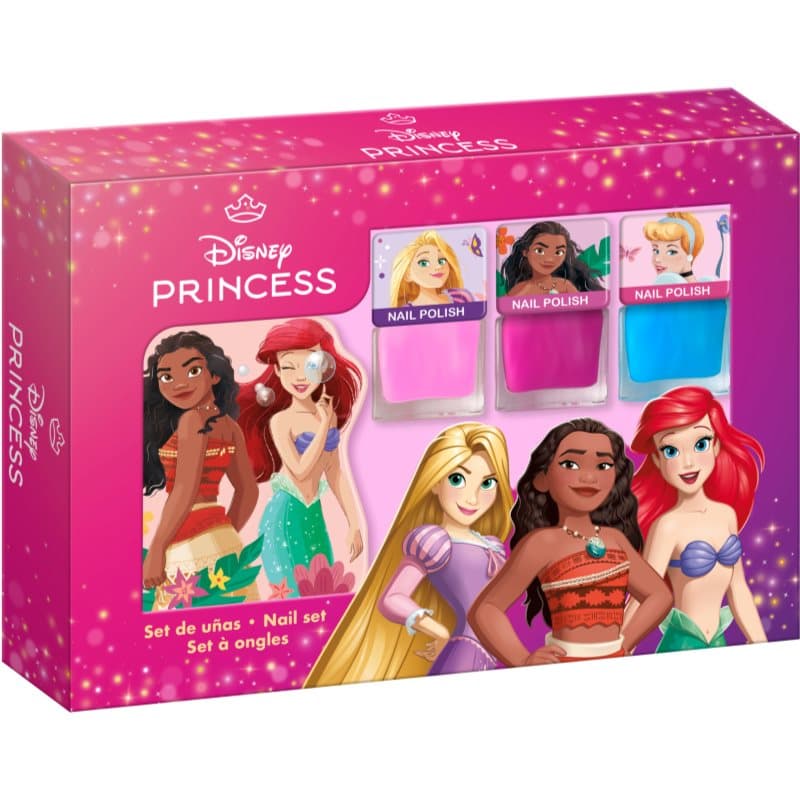 Princess Nail Set zestaw lakierów do paznokci dla dzieci 3y+ Pink, Blue, Pink
