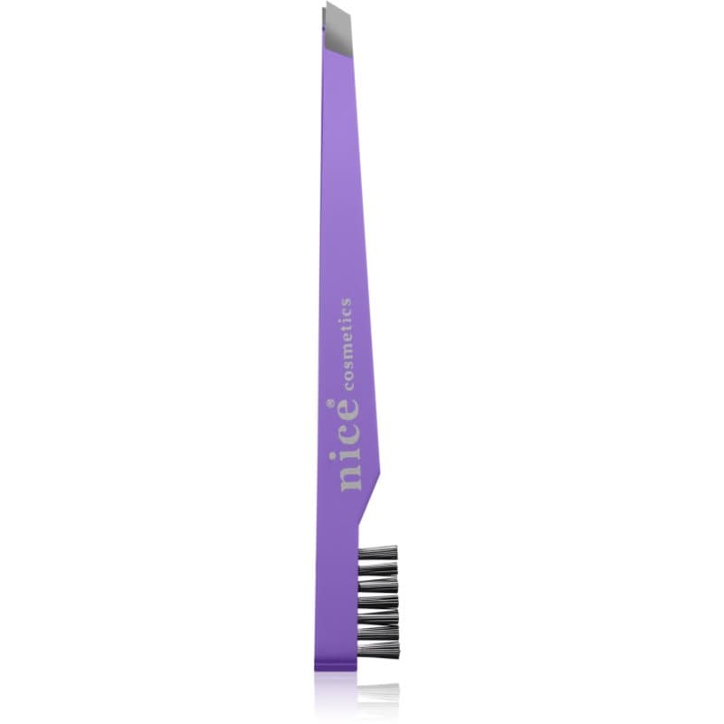 Accessories pęseta skośna ze szczotką Purple