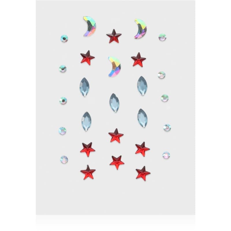 Face Stones naklejki do twarzy Red Stars