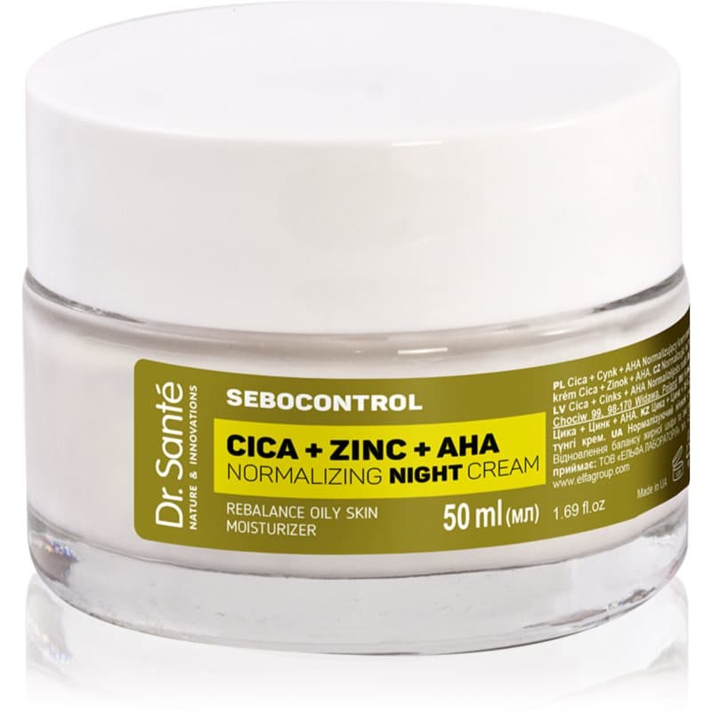 Sebocontrol Cica + Zinc + AHA normalizujący krem regulujący pracę gruczołów łojowych na noc