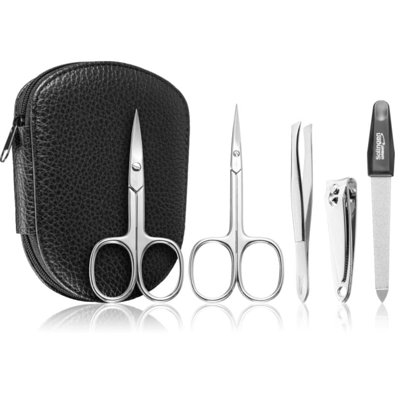 Premium Line Solingen 112 zestaw do manicure + skórzane etui dla mężczyzn
