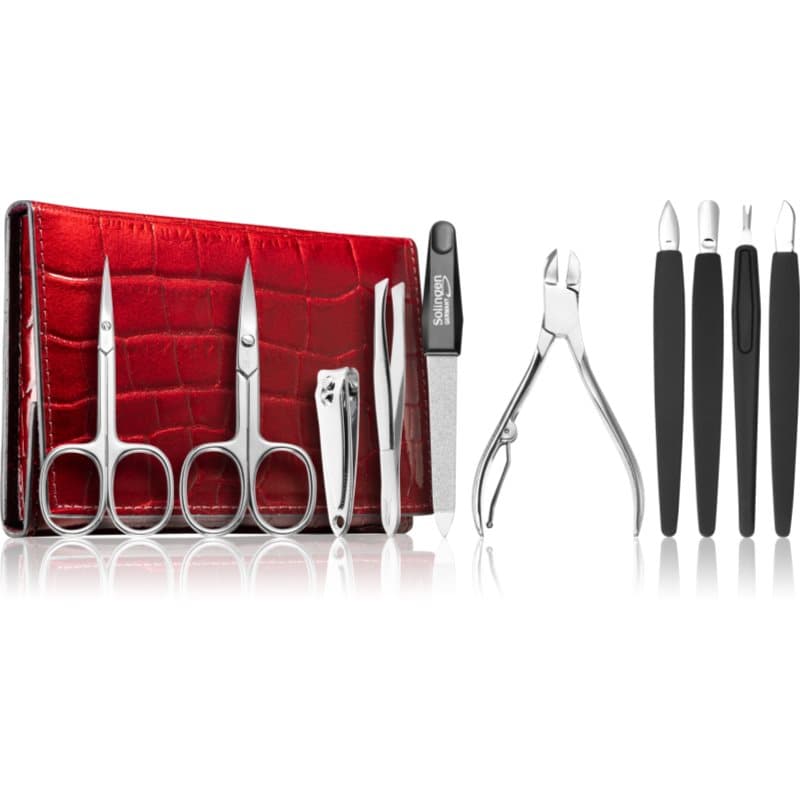Premium Line Solingen 252 zestaw do manicure + etui Burgundy