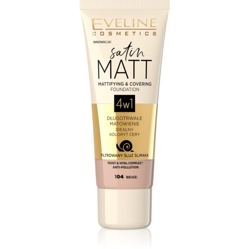 Satin MATT Matująco-kryjący podkład 4w1 104 Beige