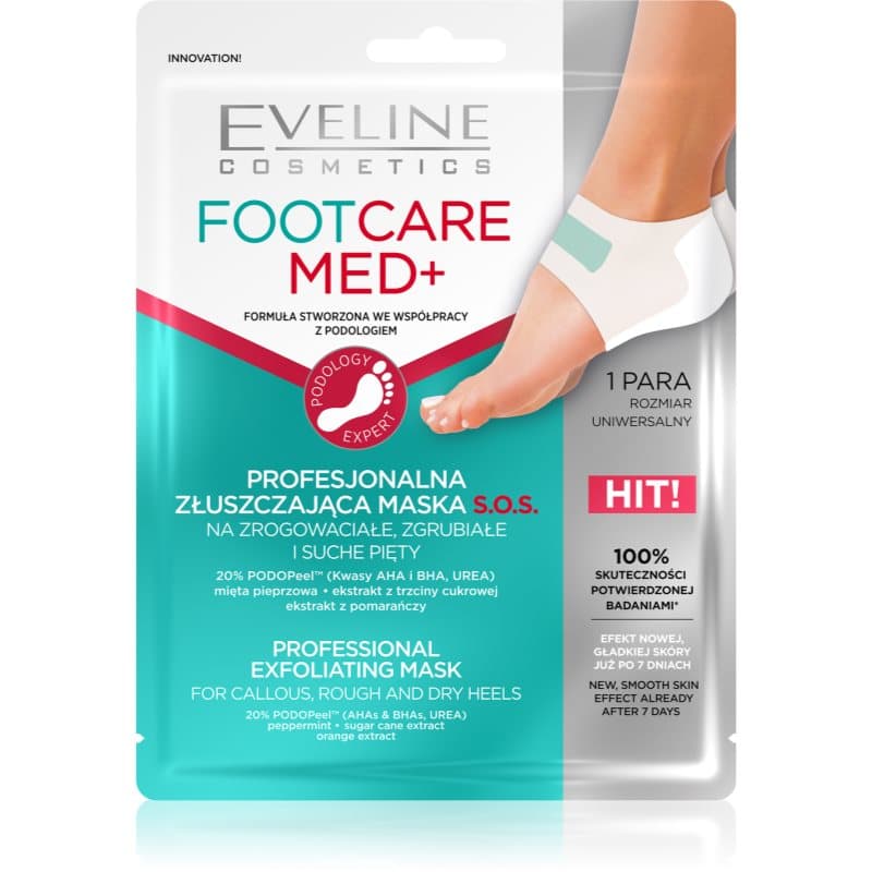FootCare Med+ - Profesjonalna złuszczająca maska S.O.S. na zrogowaciałe, zgrubiałe i suche pięty -
