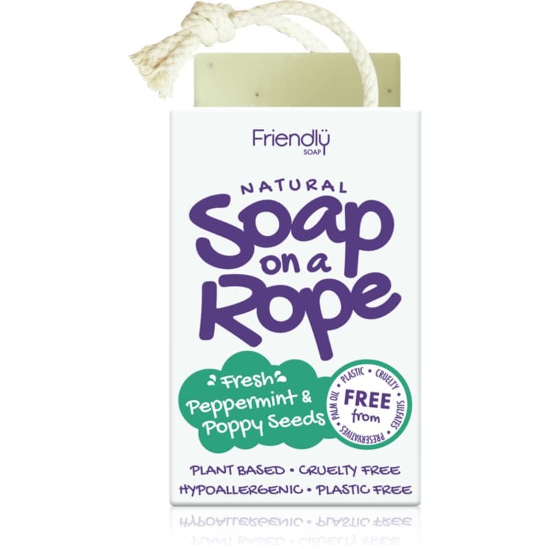 Soap on a Rope Peppermint & Poppy Seeds mydło naturalne na sznurku