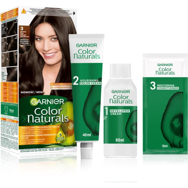 Color Naturals odżywcza farba do włosów 3 Ciemny brąz