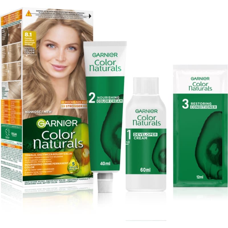 Color Naturals farba do włosów odcień 8.1 Popielaty Jasny Blond