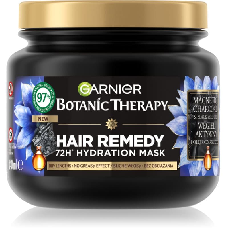 Botanic Therapy Hair Remedy Nawilżająca maska do włosów suchych - Węgiel Aktywny i Olej z Czarnuszki