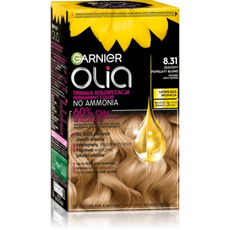 Olia Big Kit trwała farba do włosów odcień 8.31 Golden Ashy Blond