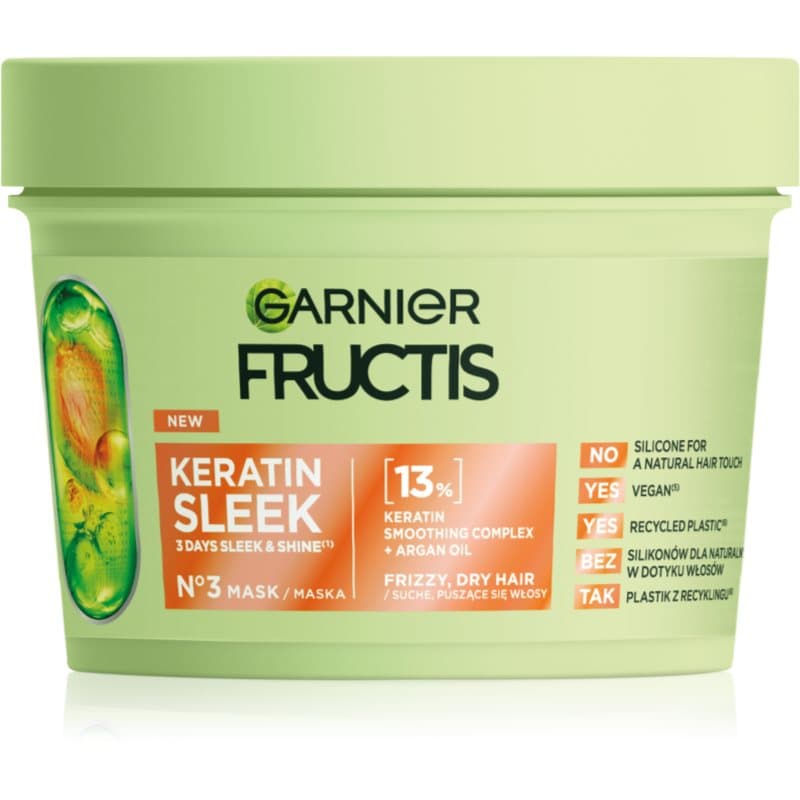 Fructis Keratin Sleek maska do włosów z keratyną i olejkiem arganowym