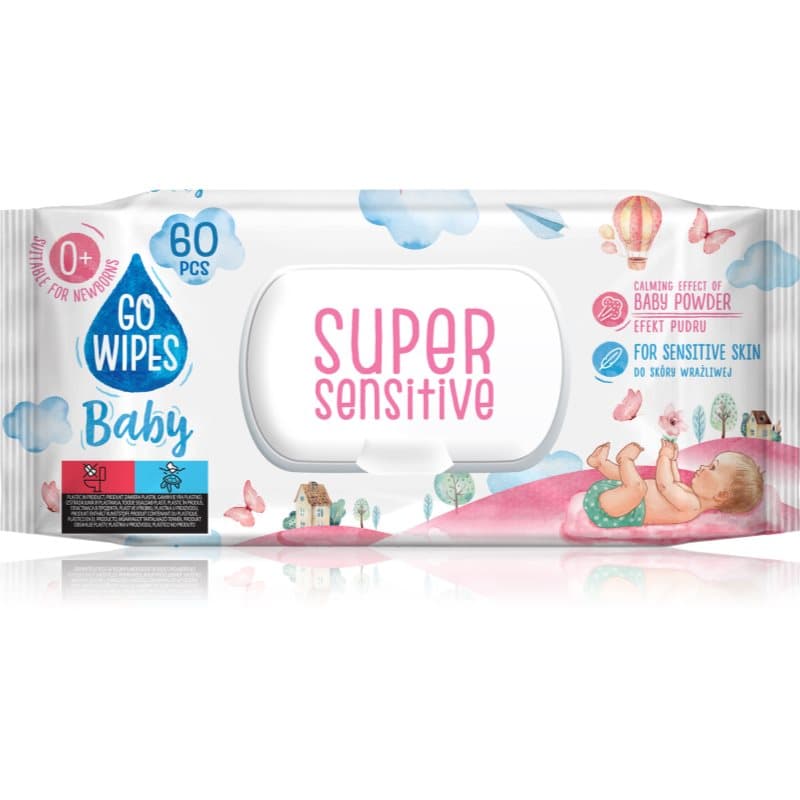Super Sensitive nawilżane chusteczki oczyszczające dla dzieci do skóry wrażliwej 0+