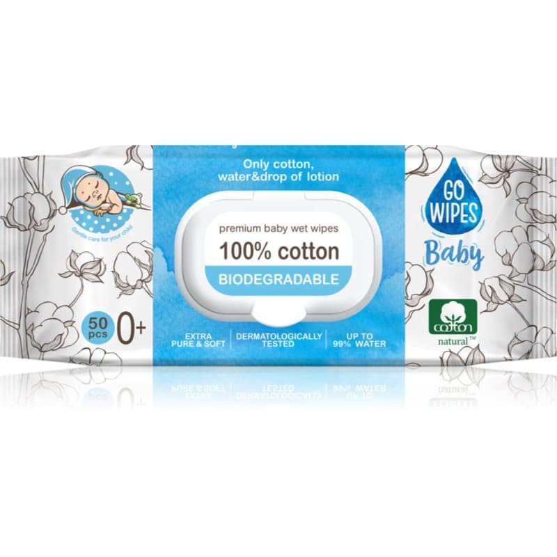 Baby 100% Cotton Biodegradable delikatne nawilżane chusteczki dla dzieci do skóry wrażliwej 0+