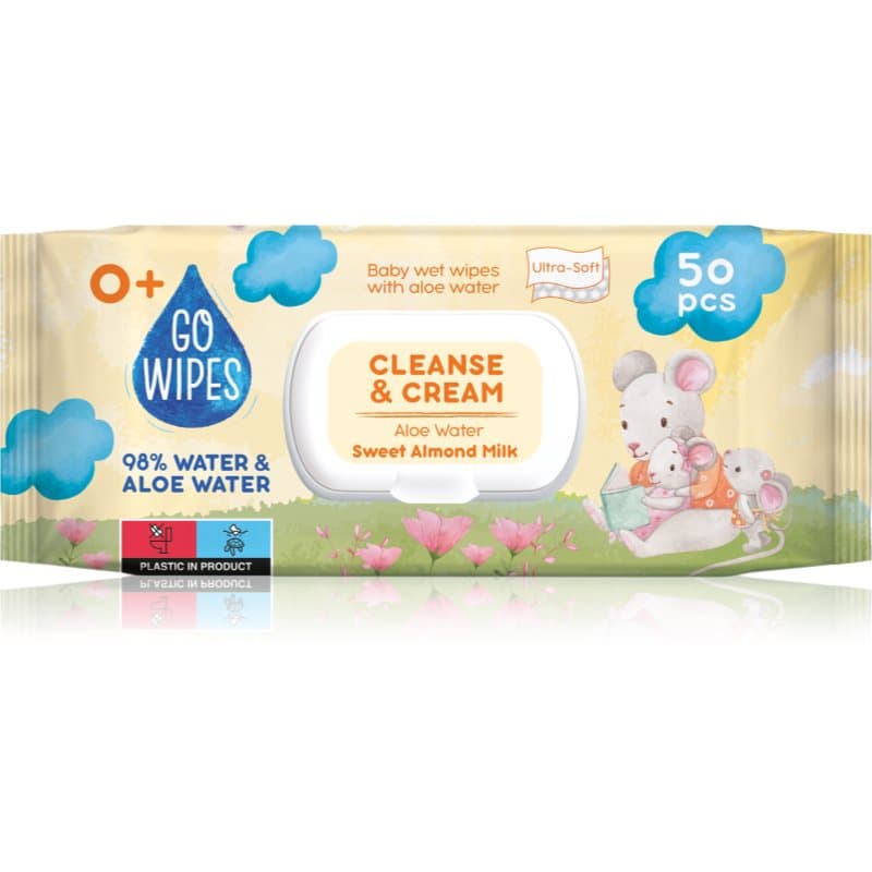 Cleanse & Cream Sweet Almond Milk delikatne nawilżane chusteczki dla dzieci do skóry wrażliwej aloe vera 0+