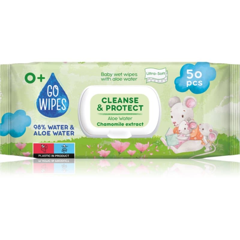 Cleanse & Protect Chamomile extract delikatne nawilżane chusteczki dla dzieci z aloesem