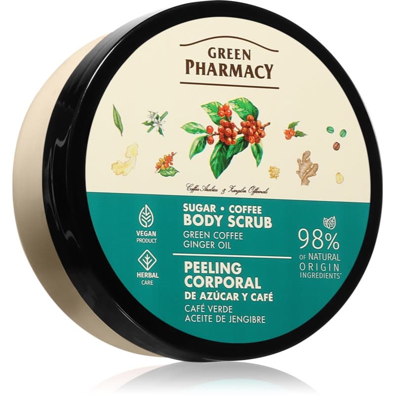 Peeling cukrowo-kawowy do ciała Zielona kawa i olejek imbirowy