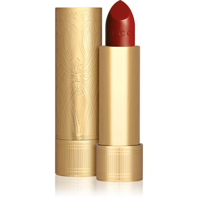 Gucci Beauty Rouge à Lèvres Satin Lipstick aksamitna szminka odcień 504 Myra Crimson