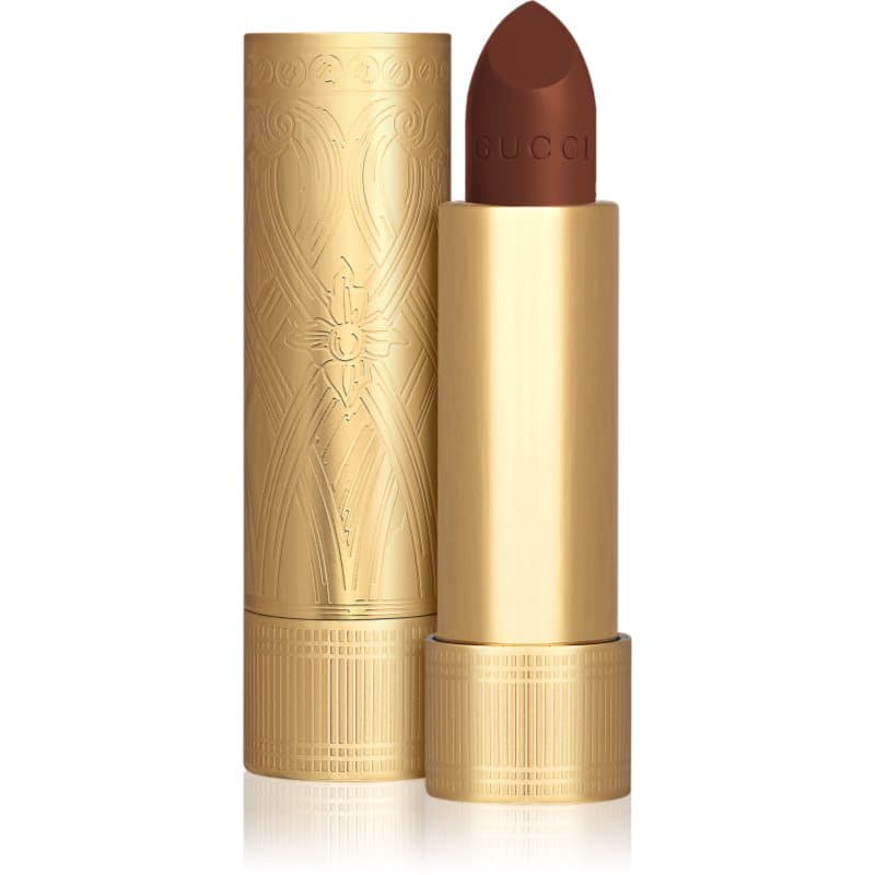 Gucci Beauty Rouge à Lèvres Satin Lipstick aksamitna szminka odcień 123 Auroral Amber