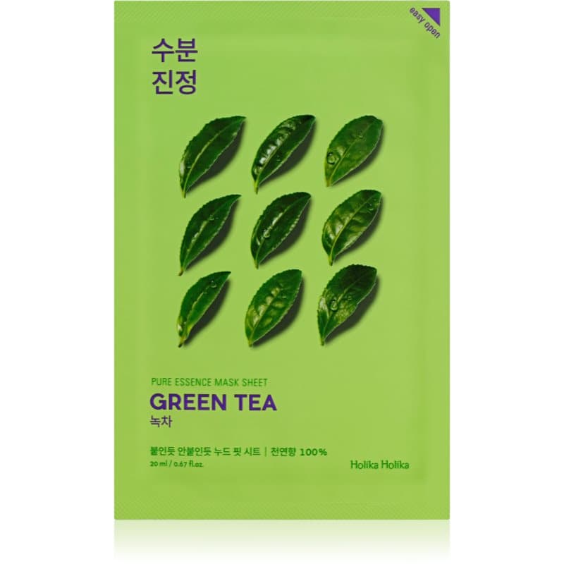 Pure Essence Green Tea maska pielęgnująca w płacie do skóry wrażliwej i podrażnionej