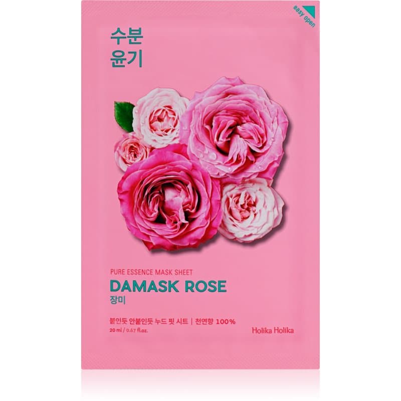 Pure Essence Damask Rose maseczka w płachcie o działaniu nawilżająco-rewitalizującym