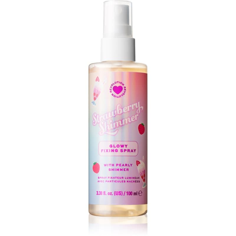 Milkshake Strawberry Shimmer rozświetlający spray utrwalający