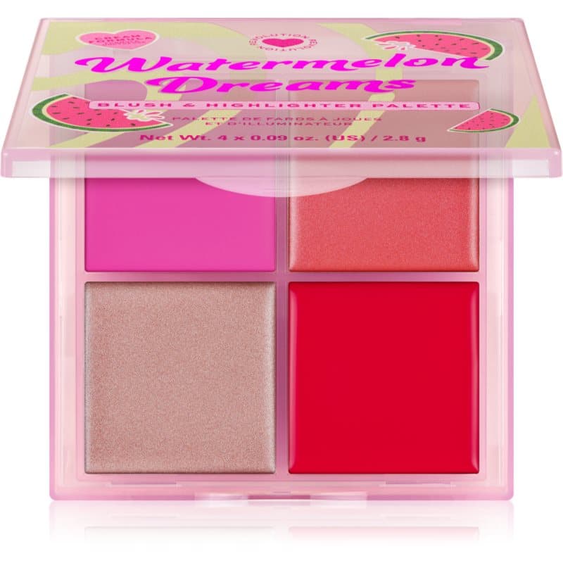 Watermelon Dreams Blush & Highlighter Quad paleta rozświetlaczy i róży do policzków