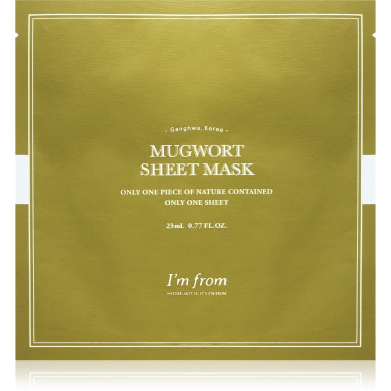 Mugwort maska łagodząca w płacie dla cery wrażliwej