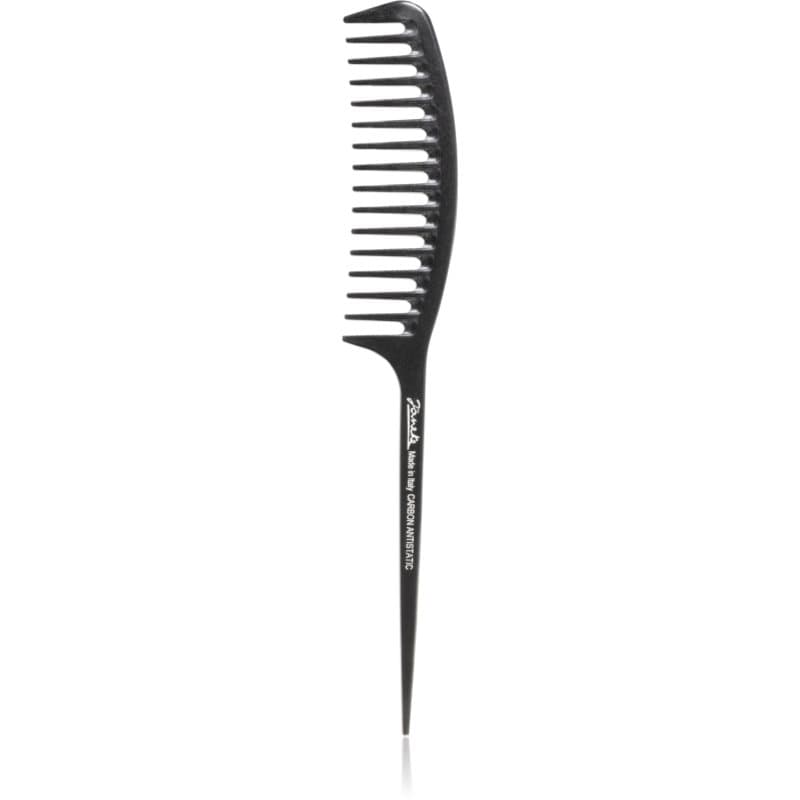 Carbon Fibre Fashion Comb with a long tail and wavy frame grzebień do włosów 21,5cm