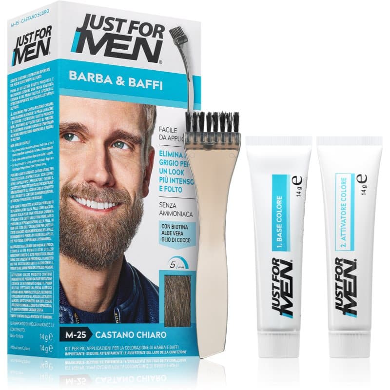 Men Moustache & Beard farba do brody do zakrywania siwych włosów odcień M-25 Light Grey