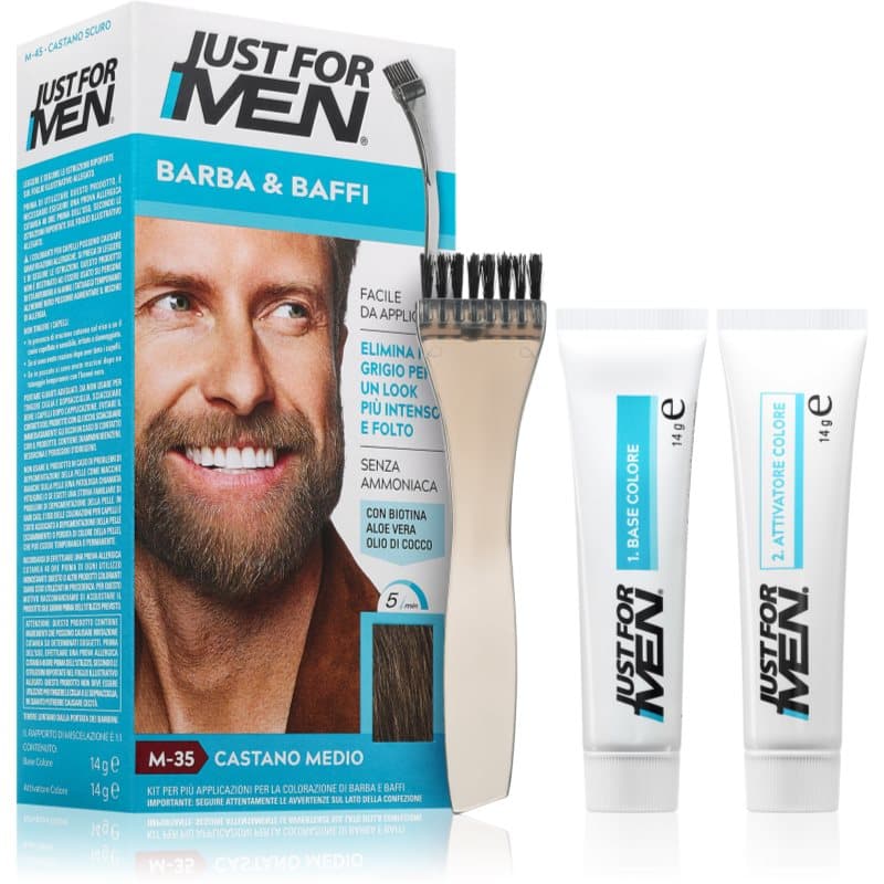 Men Moustache & Beard farba do brody do zakrywania siwych włosów odcień M-35 Mid Grey