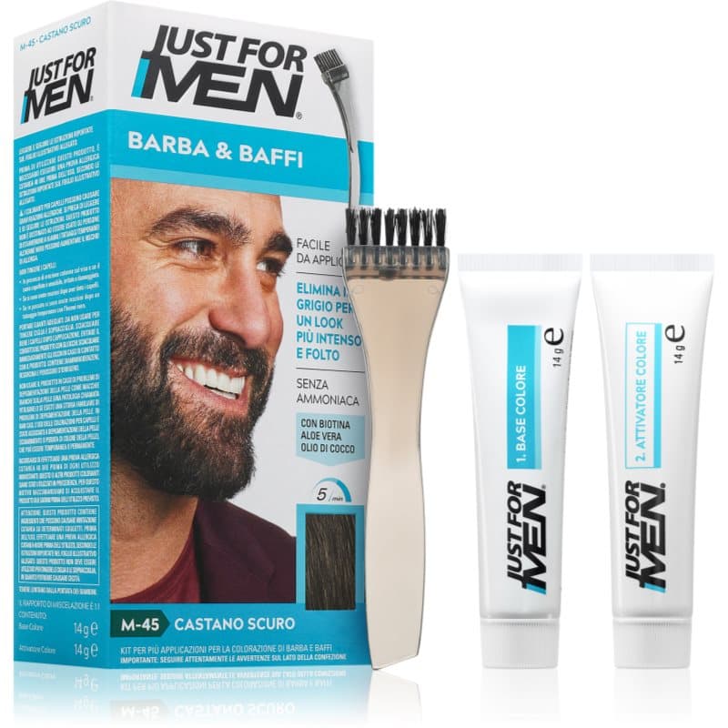 Men Moustache & Beard farba do brody do zakrywania siwych włosów odcień M-45 Dark Brown