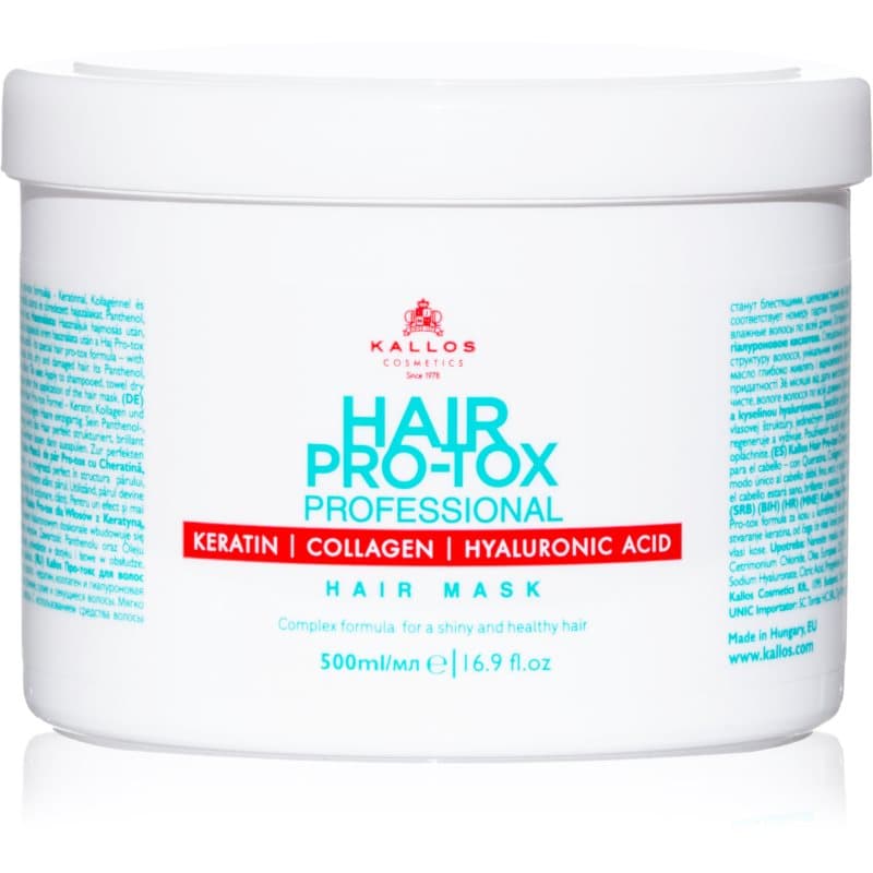 Hair Pro-Tox maska do włosów słabych i zniszczonych z olejkiem kokosowym, kwasem hialuronowym i kolagenem